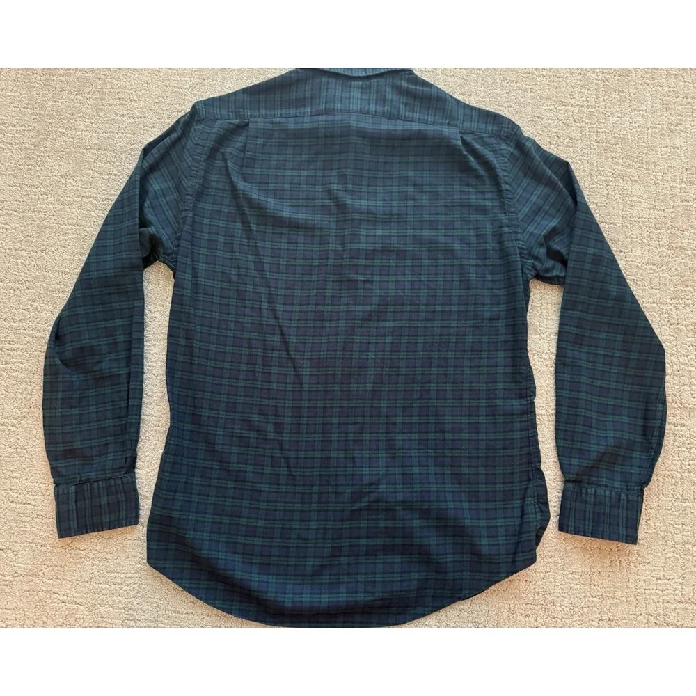 Polo Ralph Lauren Shirt Men Size L Green Tartan Plaid Slim Fit Cotton  Preppy